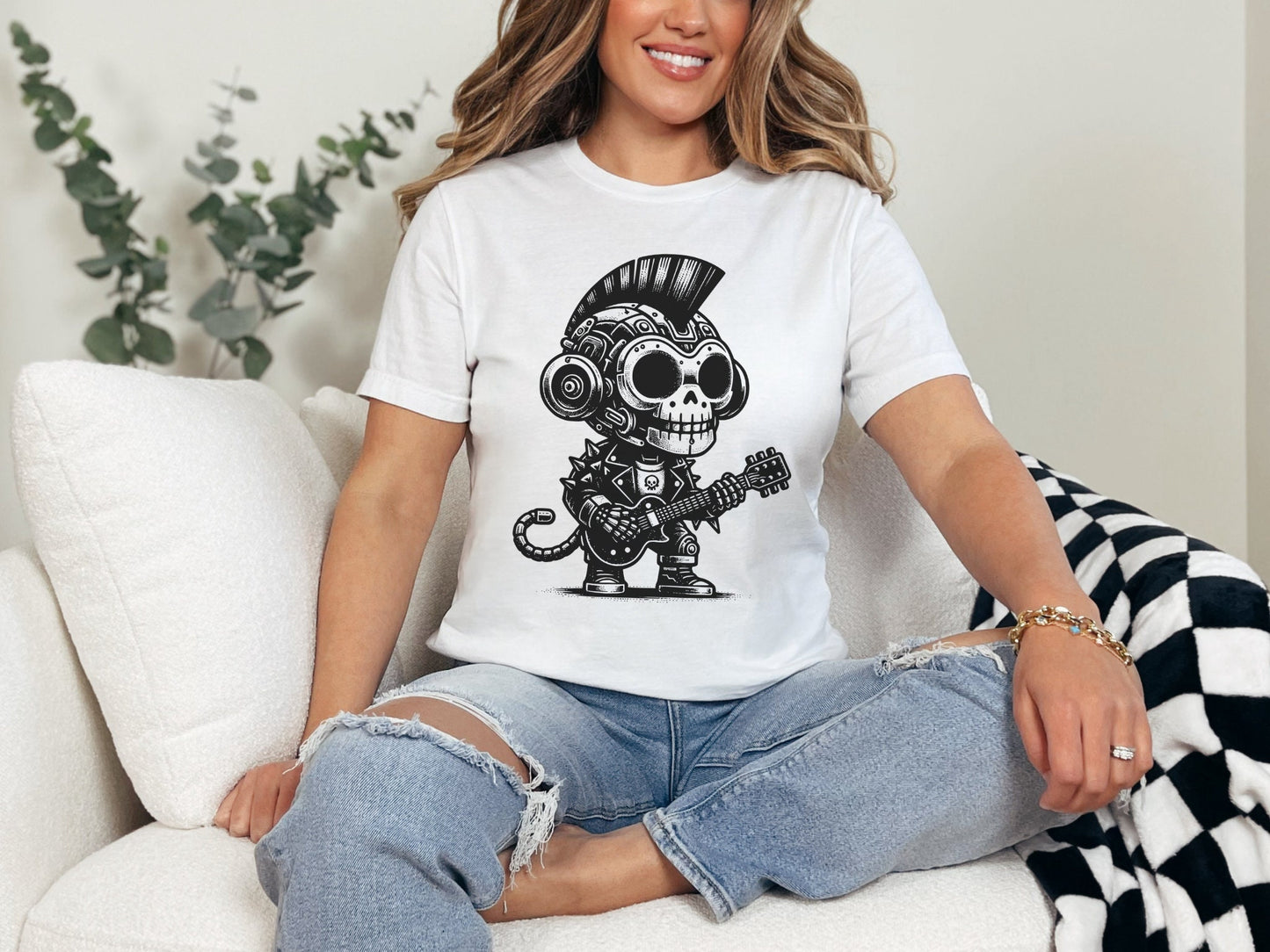 Cyborg Monkey Tee Kawaii Design Cyberpunk Monkey Shirt Y2K Pastel Goth Ethical Techwear in Whimsigoth Warcore Style