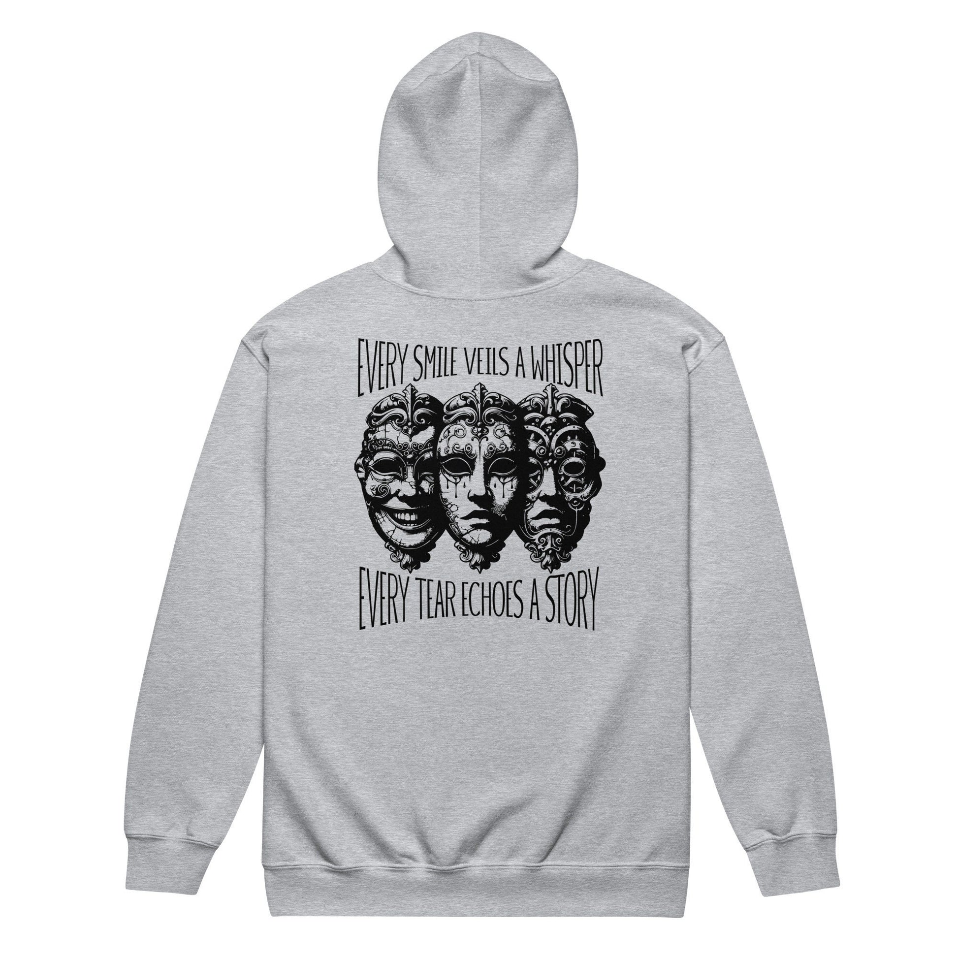 Mental Health Hoodie Dark Aesthetic Every Smile and Every Tear Depression Sweater Semicolon Custom Zip-Up Hoodie Alt Clothing
