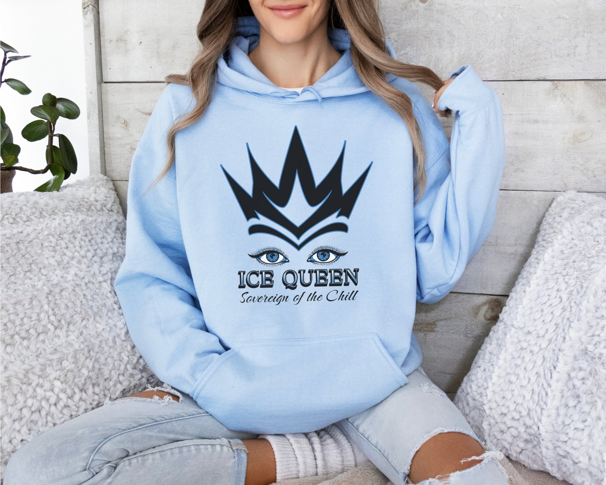 ICE QUEEN HOODIE Girl Boss Hooded Sweatshirt Sovereign of the Chill Graphic Unique Gift