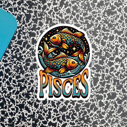 Pisces Flash Sticker, Zodiac Sign Sticker, Horoscope Custom Pisces Sticker, Multiple Sizes, Unique Gift
