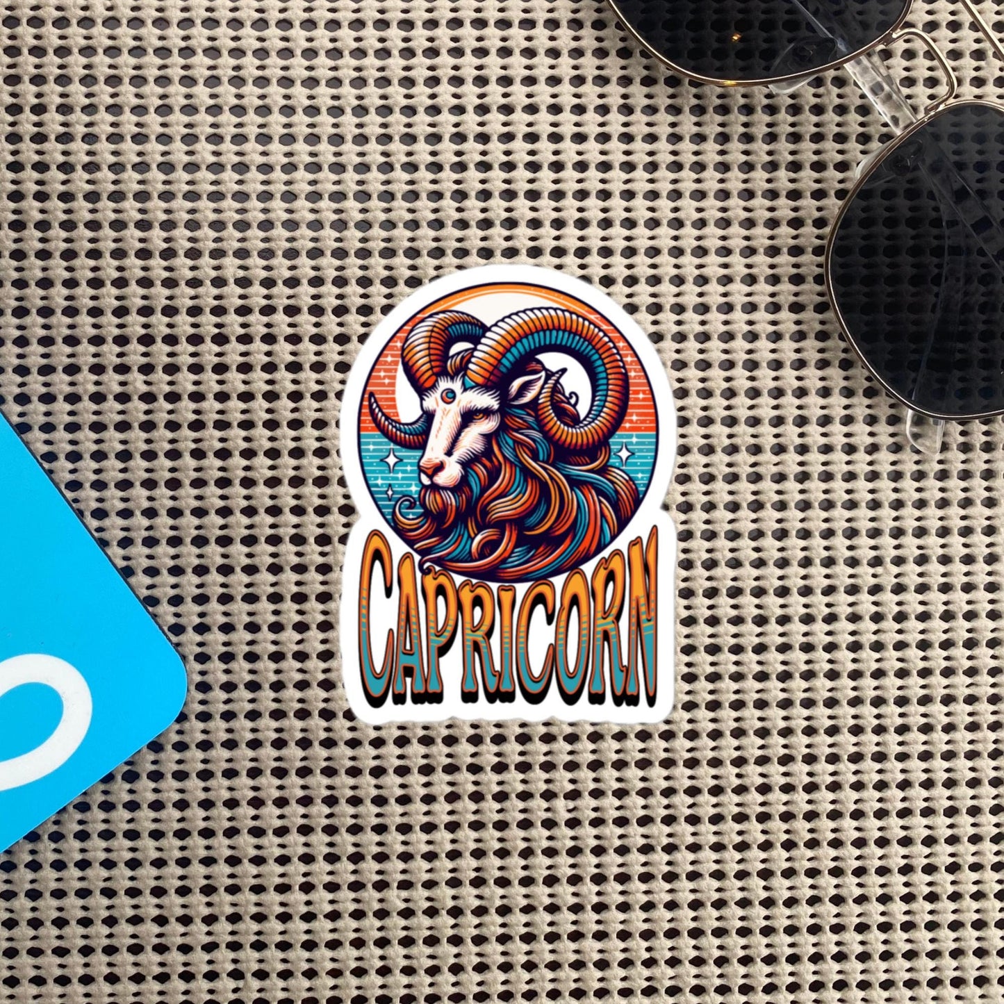 Capricorn Flash Sticker, Zodiac Sign Sticker, Horoscope Custom Capricorn Sticker, Multiple Sizes, Unique Gift