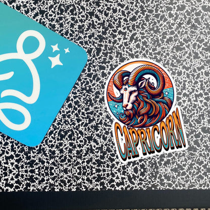 Capricorn Flash Sticker, Zodiac Sign Sticker, Horoscope Custom Capricorn Sticker, Multiple Sizes, Unique Gift