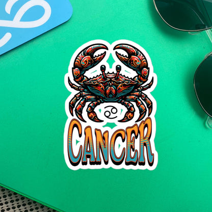 Cancer Flash Sticker, Zodiac Sign Sticker, Horoscope Custom Cancer Sticker, Multiple Sizes, Unique Gift