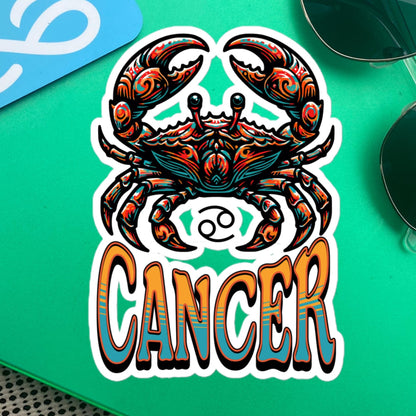 Cancer Flash Sticker, Zodiac Sign Sticker, Horoscope Custom Cancer Sticker, Multiple Sizes, Unique Gift