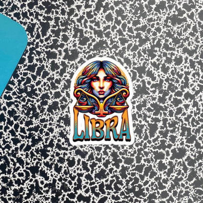 Libra Flash Sticker, Zodiac Sign Sticker, Horoscope Custom Libra Sticker, Multiple Sizes, Unique Gift