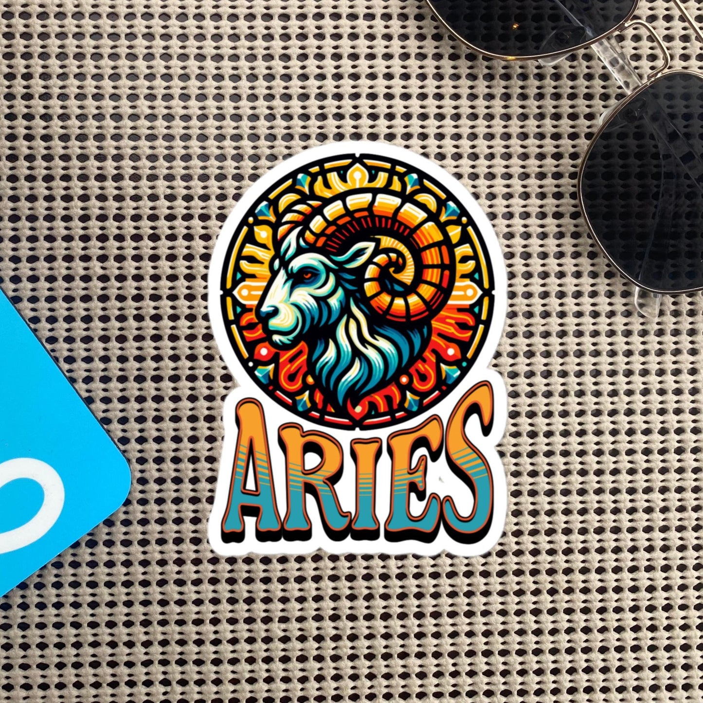 Aries Flash Sticker, Zodiac Sign Sticker, Horoscope Custom Aries Sticker, Multiple Sizes, Unique Gift