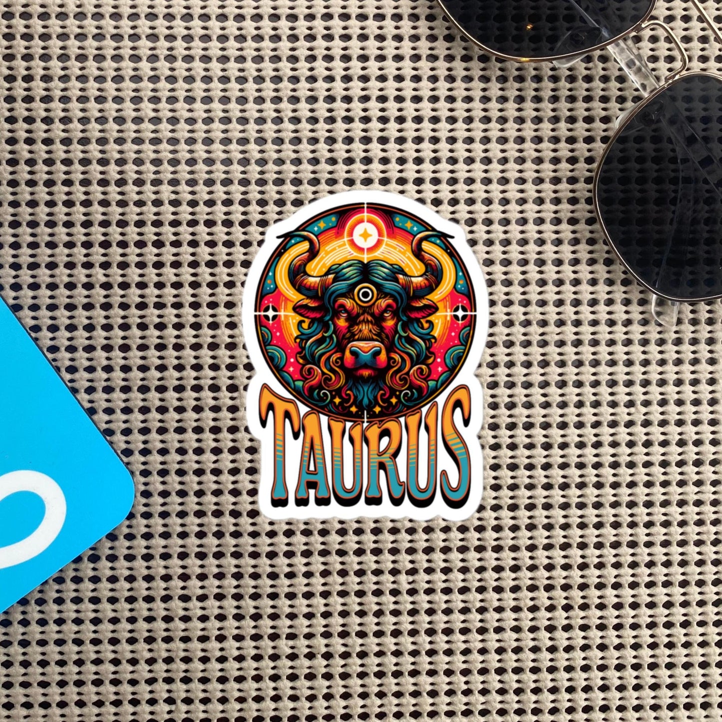 Taurus Flash Sticker, Zodiac Sign Sticker, Horoscope Custom Taurus Sticker, Multiple Sizes, Unique Gift
