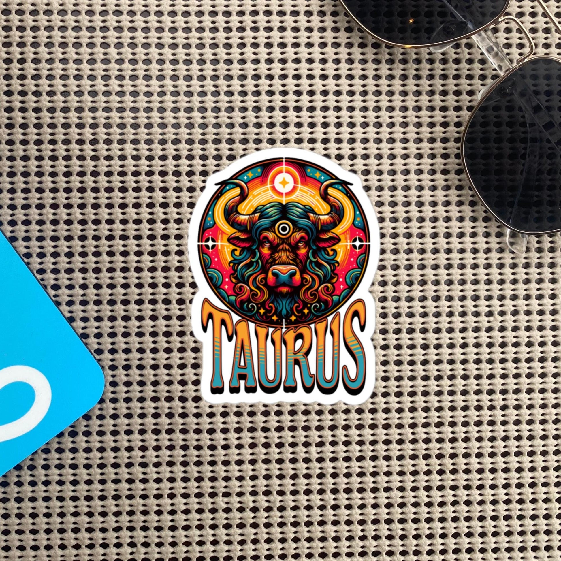 Taurus Flash Sticker, Zodiac Sign Sticker, Horoscope Custom Taurus Sticker, Multiple Sizes, Unique Gift