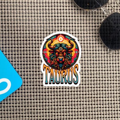 Taurus Flash Sticker, Zodiac Sign Sticker, Horoscope Custom Taurus Sticker, Multiple Sizes, Unique Gift