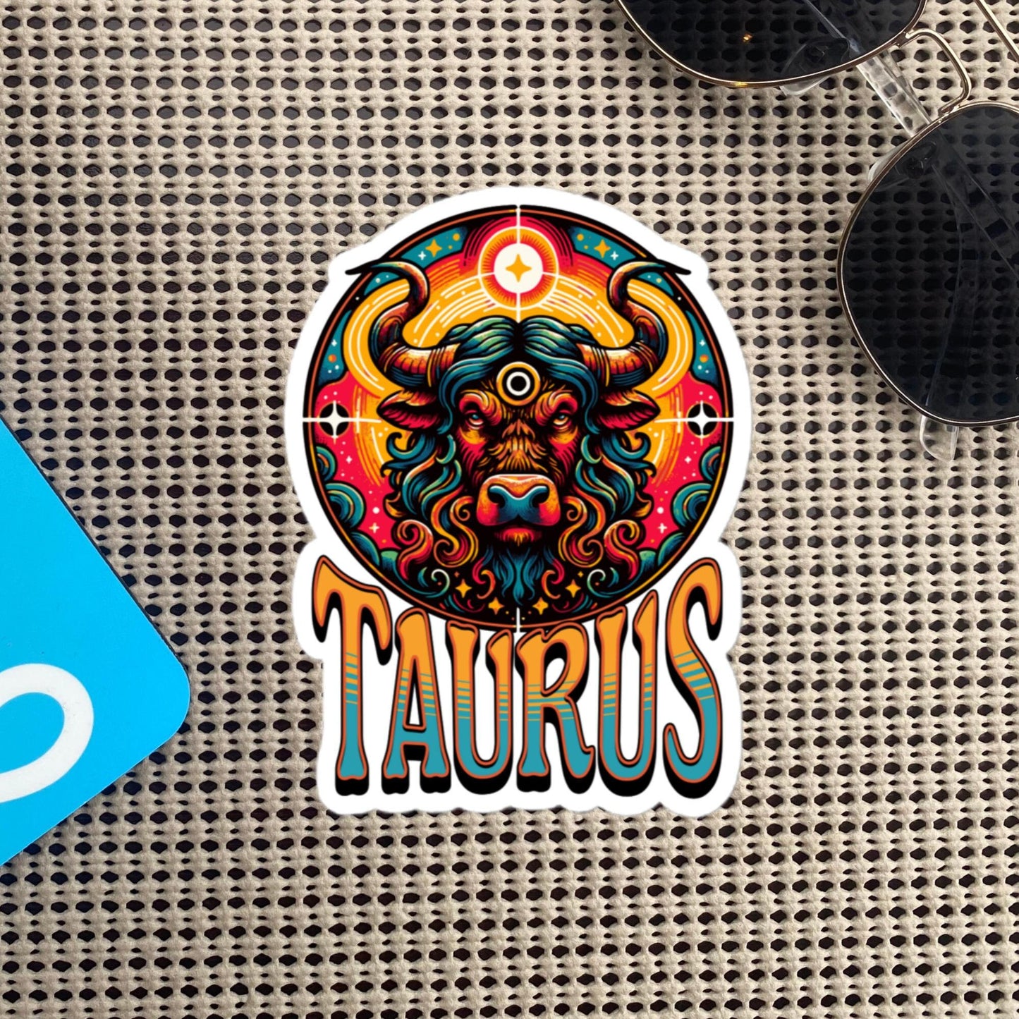 Taurus Flash Sticker, Zodiac Sign Sticker, Horoscope Custom Taurus Sticker, Multiple Sizes, Unique Gift