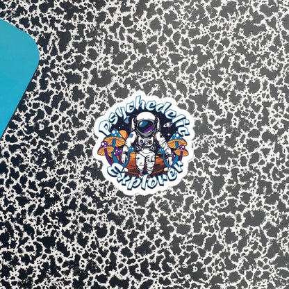 Psychedelic Explorer Weirdcore Grunge Sticker Astronaut Mushrooms Psychonaut Art