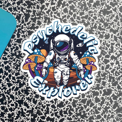 Psychedelic Explorer Weirdcore Grunge Sticker Astronaut Mushrooms Psychonaut Art