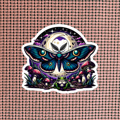 Dark Aesthetic Pastel Goth Luna Moth Mushroom WhimsiGoth Sticker Original Art Weird Stuff Unique Gift