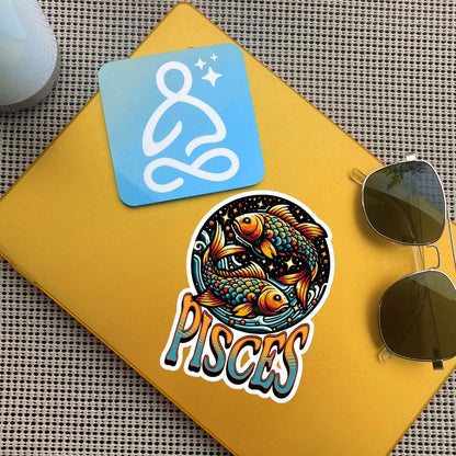Pisces Flash Sticker, Zodiac Sign Sticker, Horoscope Custom Pisces Sticker, Multiple Sizes, Unique Gift