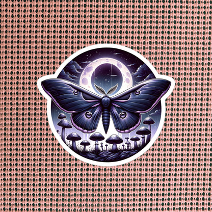 Pastel Goth WhimsiGoth Luna Moth Mushroom Sticker Original Art Dark Aesthetic Weird Stuff Unique Gift
