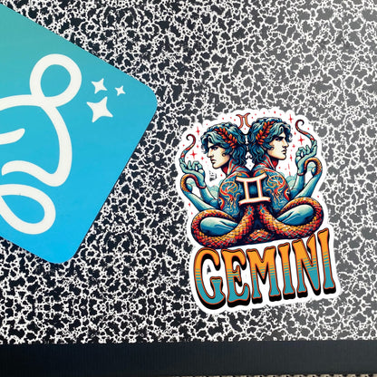 Gemini Flash Sticker, Zodiac Sign Sticker, Horoscope Custom Gemini Sticker, Multiple Sizes, Unique Gift