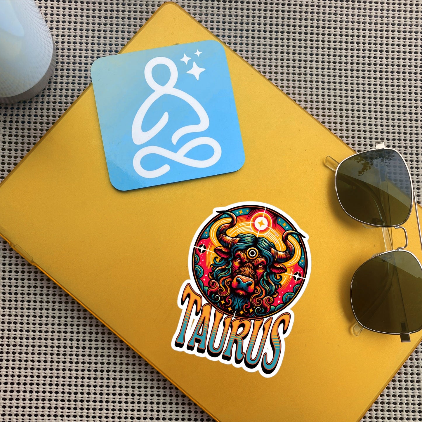 Taurus Flash Sticker, Zodiac Sign Sticker, Horoscope Custom Taurus Sticker, Multiple Sizes, Unique Gift