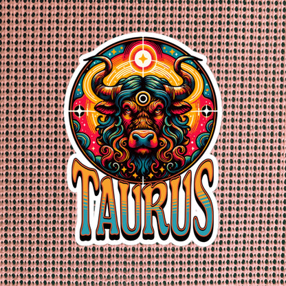 Taurus Flash Sticker, Zodiac Sign Sticker, Horoscope Custom Taurus Sticker, Multiple Sizes, Unique Gift