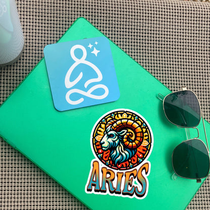 Aries Flash Sticker, Zodiac Sign Sticker, Horoscope Custom Aries Sticker, Multiple Sizes, Unique Gift
