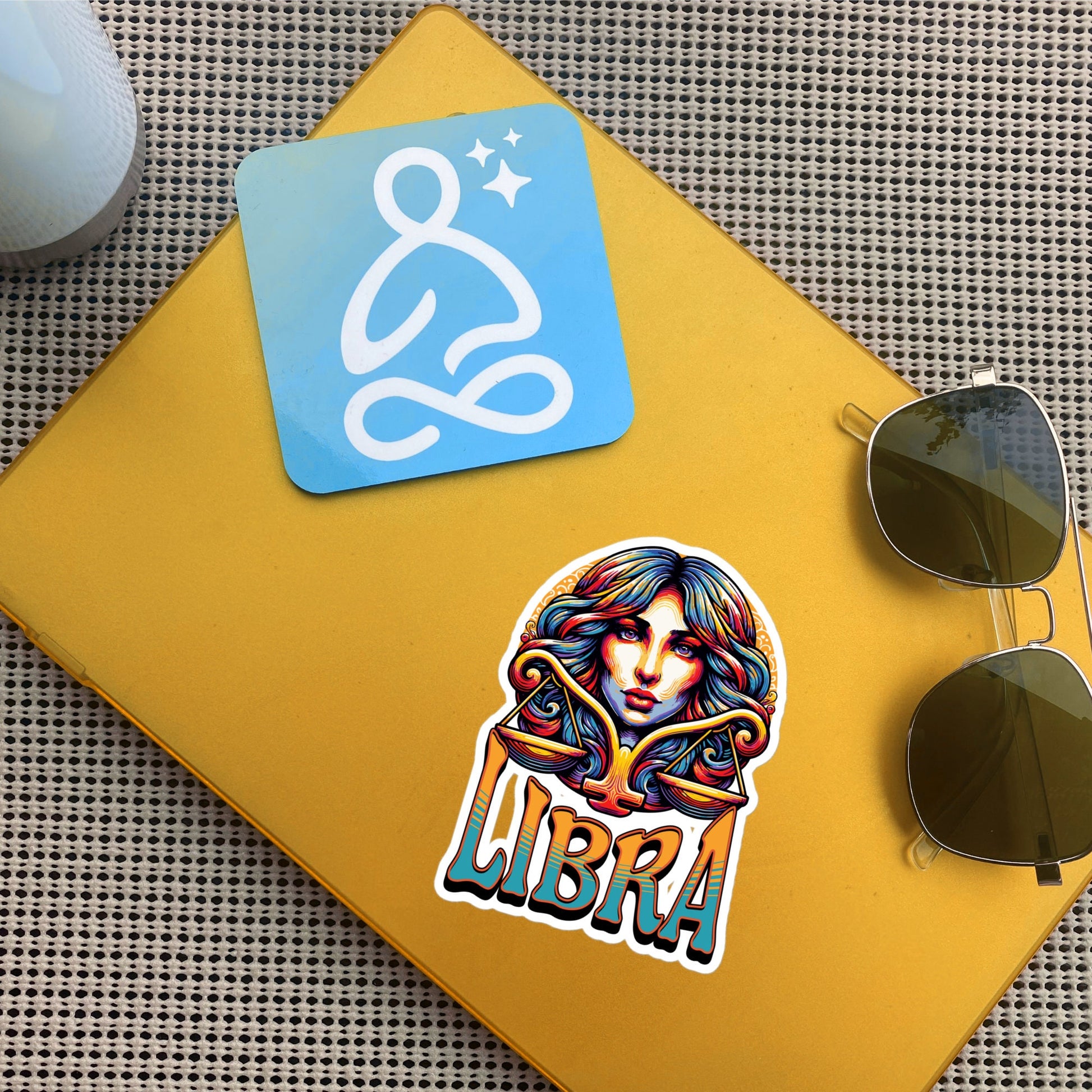Libra Flash Sticker, Zodiac Sign Sticker, Horoscope Custom Libra Sticker, Multiple Sizes, Unique Gift
