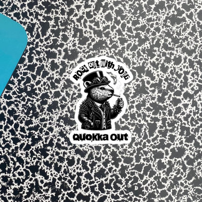 Rock Out With Your Quokka Out Punkrock Weirdcore Vinyl Sticker