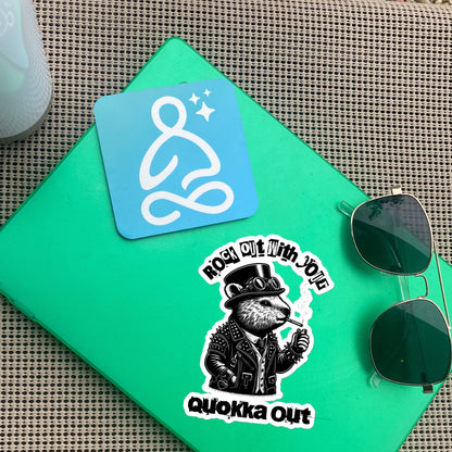 Rock Out With Your Quokka Out Punkrock Weirdcore Vinyl Sticker