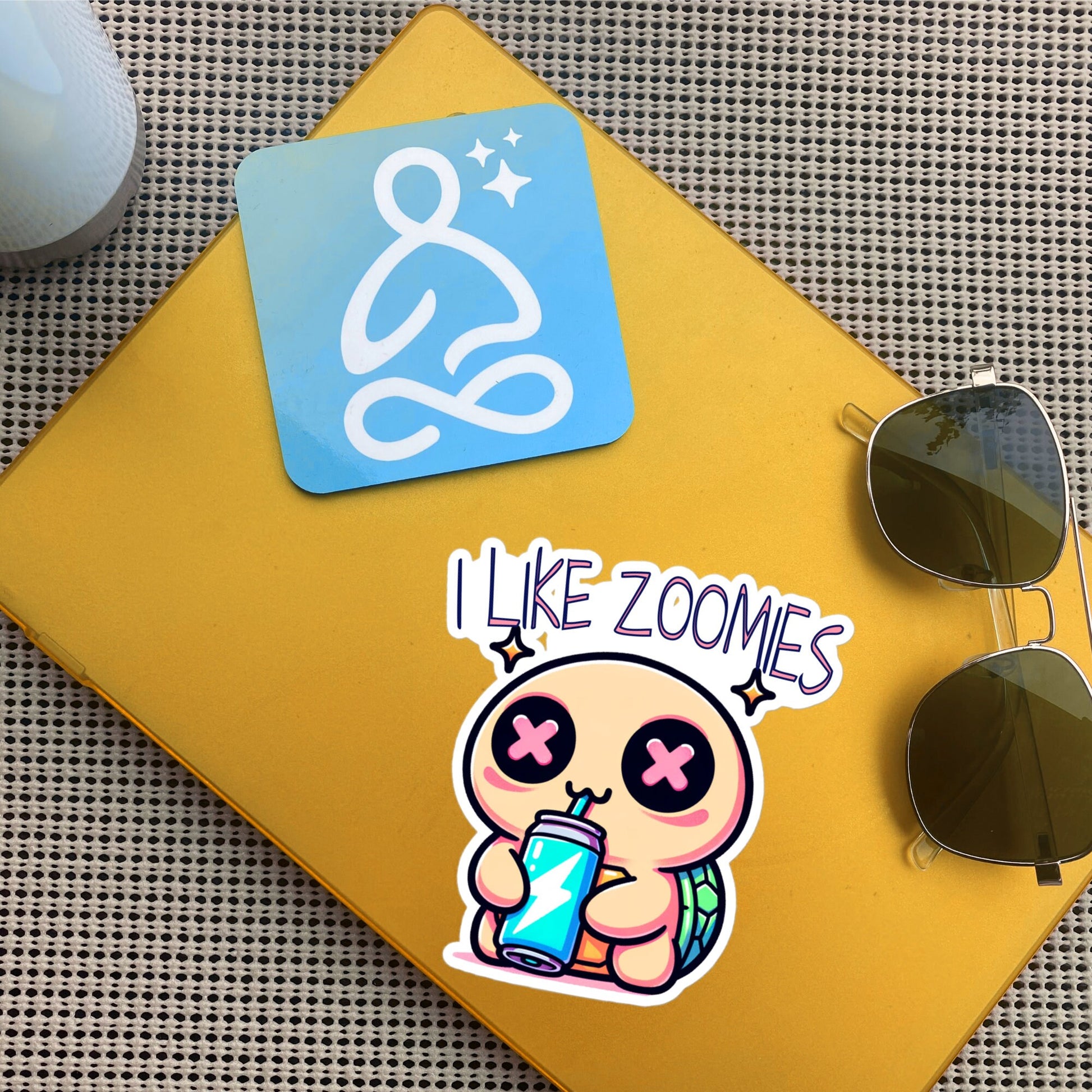 Weirdcore Cute Pastel Goth Turtle I like Zoomies Trippy Grunge Waterproof Vinyl Sticker