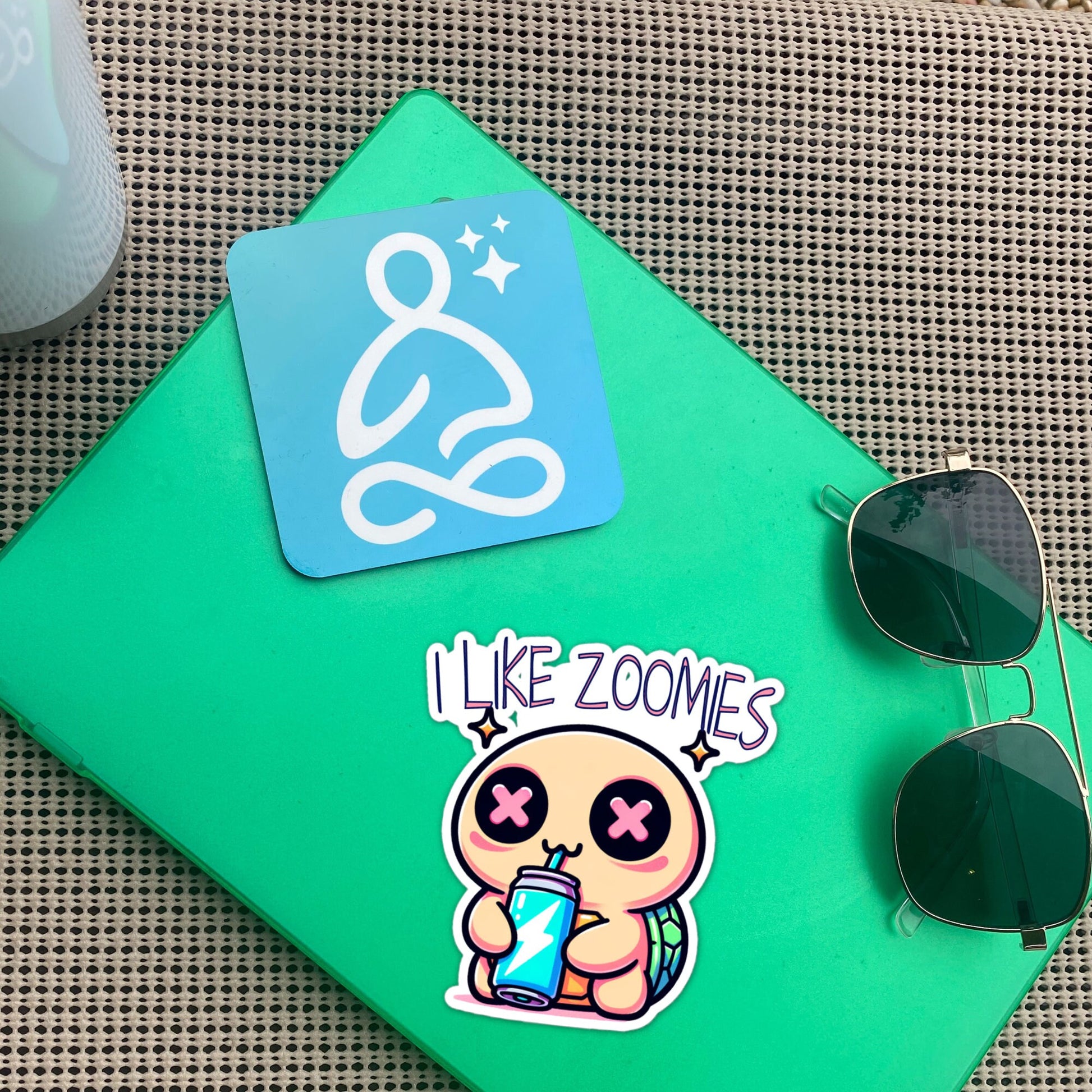 Weirdcore Cute Pastel Goth Turtle I like Zoomies Trippy Grunge Waterproof Vinyl Sticker