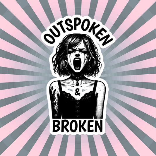 Outspoken & Broken Ventcore Sticker, Gothic Outcry Sticker, Unique Gift, Weirdcore Weird Stuff