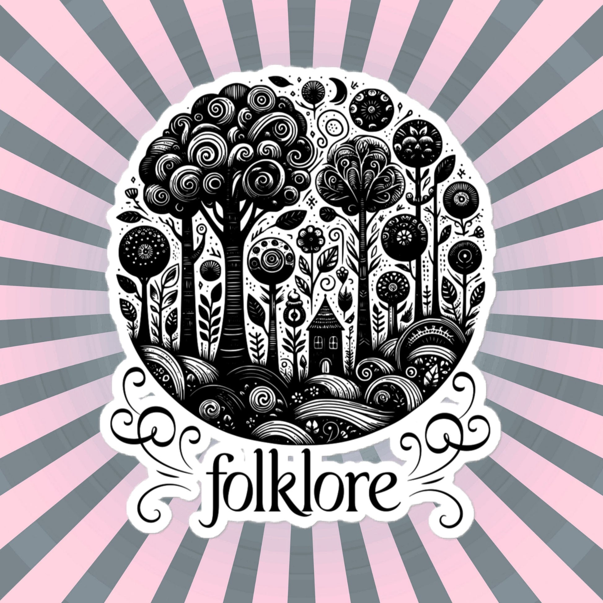 Whimsigoth Forest Folklore Sticker, Forestcore Style Vinyl Sticker