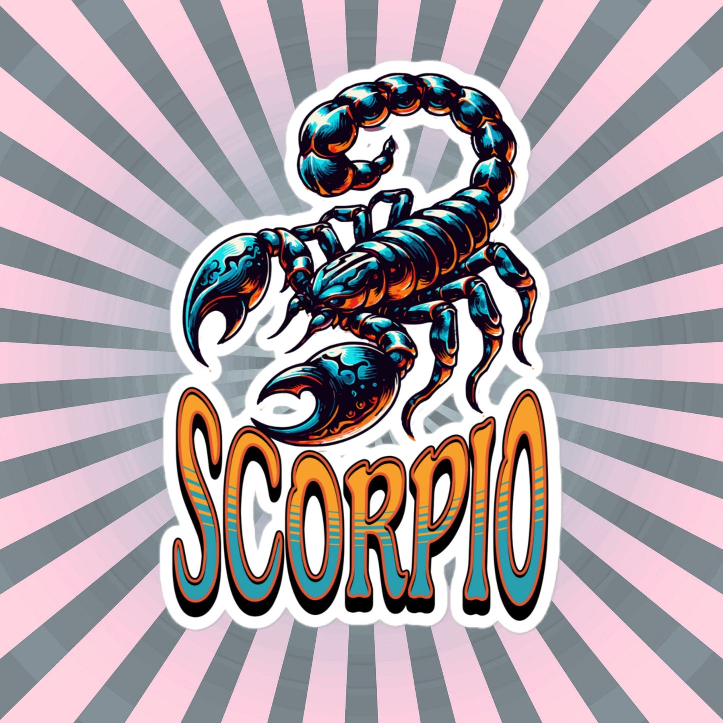 Scorpio Flash Sticker, Zodiac Sign Sticker, Horoscope Custom Scorpio Sticker, Multiple Sizes, Unique Gift