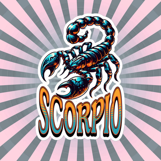 Scorpio Flash Sticker, Zodiac Sign Sticker, Horoscope Custom Scorpio Sticker, Multiple Sizes, Unique Gift