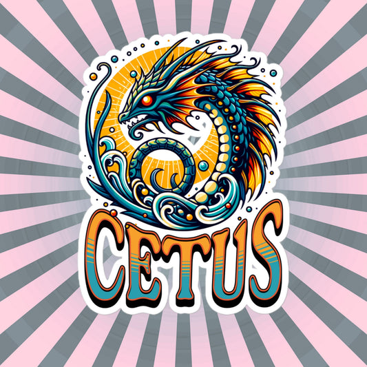 Cetus Flash Sticker, Zodiac Sign Sticker, Horoscope Custom Cetus Sticker, Multiple Sizes, Unique Gift