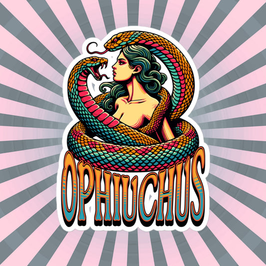 Ophiuchus Flash Sticker, Zodiac Sign Sticker, Horoscope Custom Ophiuchus Sticker, Multiple Sizes, Unique Gift