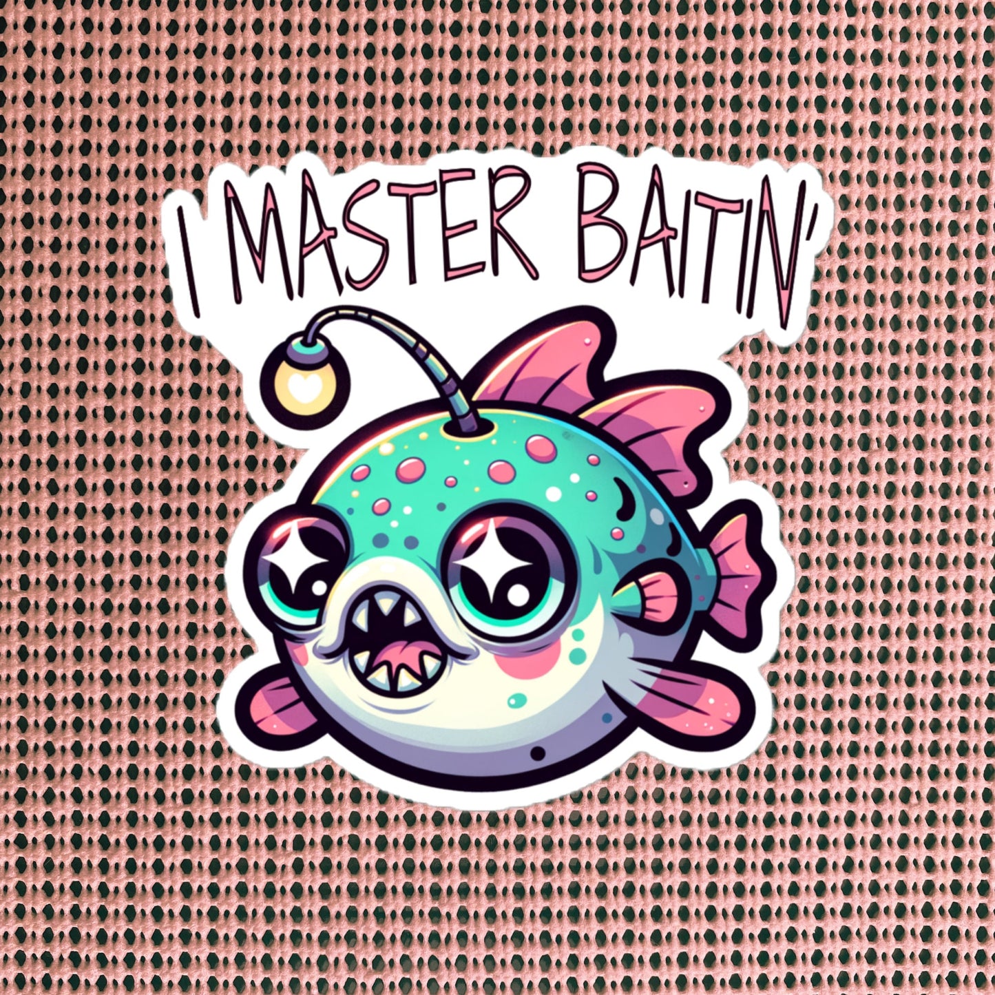 Weirdcore Pastel Goth Grunge Cute Anglerfish Vinyl Sticker Weird Stuff Oddcore Fish Waterproof Sticker