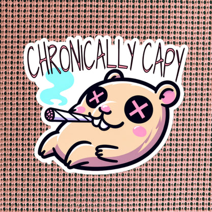 Weirdcore Pastel Goth Grunge Cute Capybara Vinyl Sticker, Weird Stuff Funny Strange Oddcore Waterproof Sticker