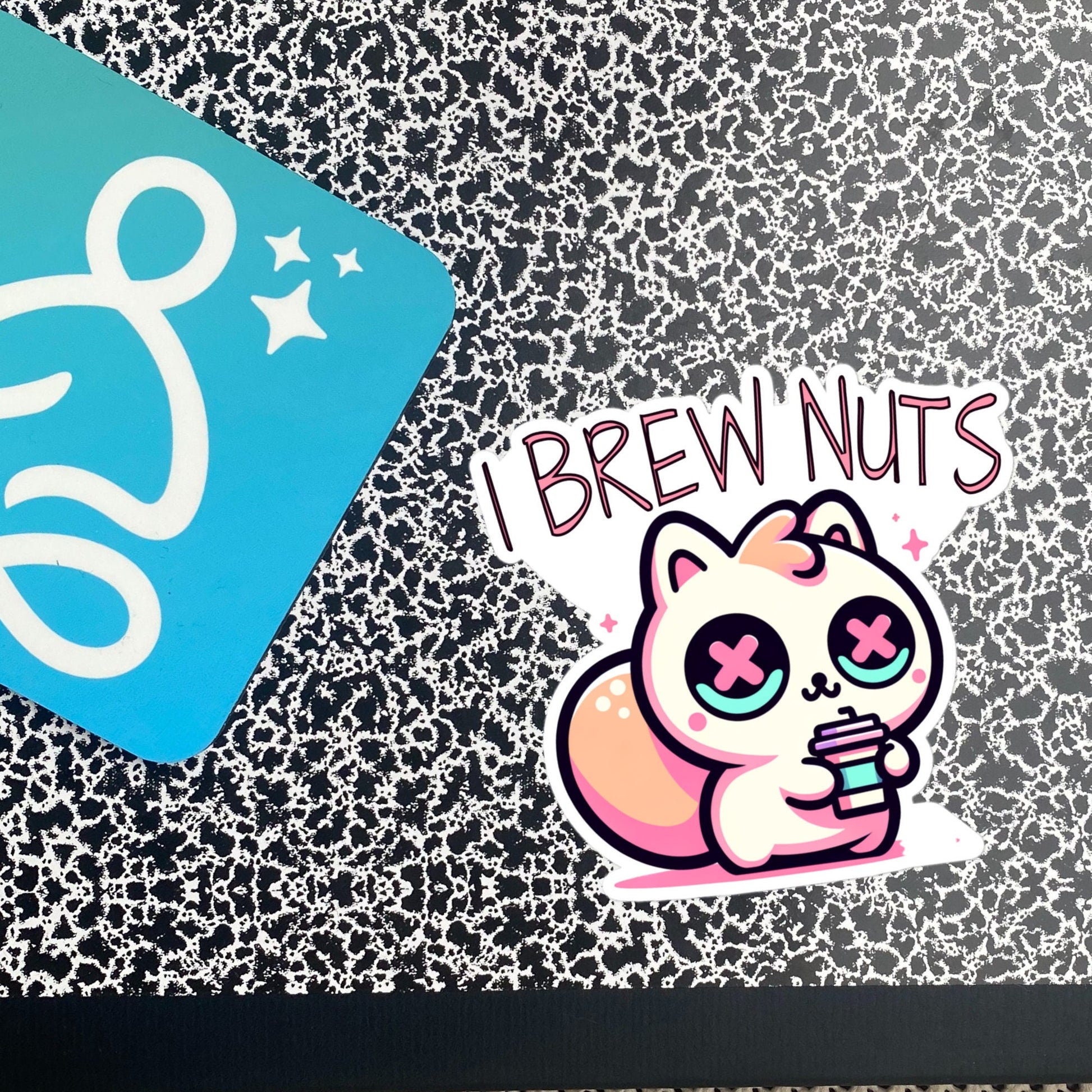 Weirdcore Pastel Goth Grunge Cute Squirrel Vinyl Sticker I Brew Nuts Oddcore Waterproof Sticker, Weird Stuff Unique Gift
