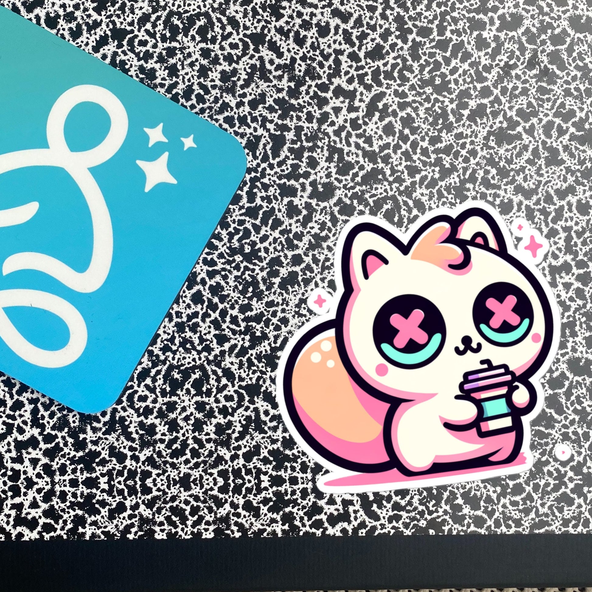 Weirdcore Pastel Goth Grunge Cute Coffee Squirrel Vinyl Sticker Rodent Oddcore Waterproof Sticker, Weird Stuff Unique Gift