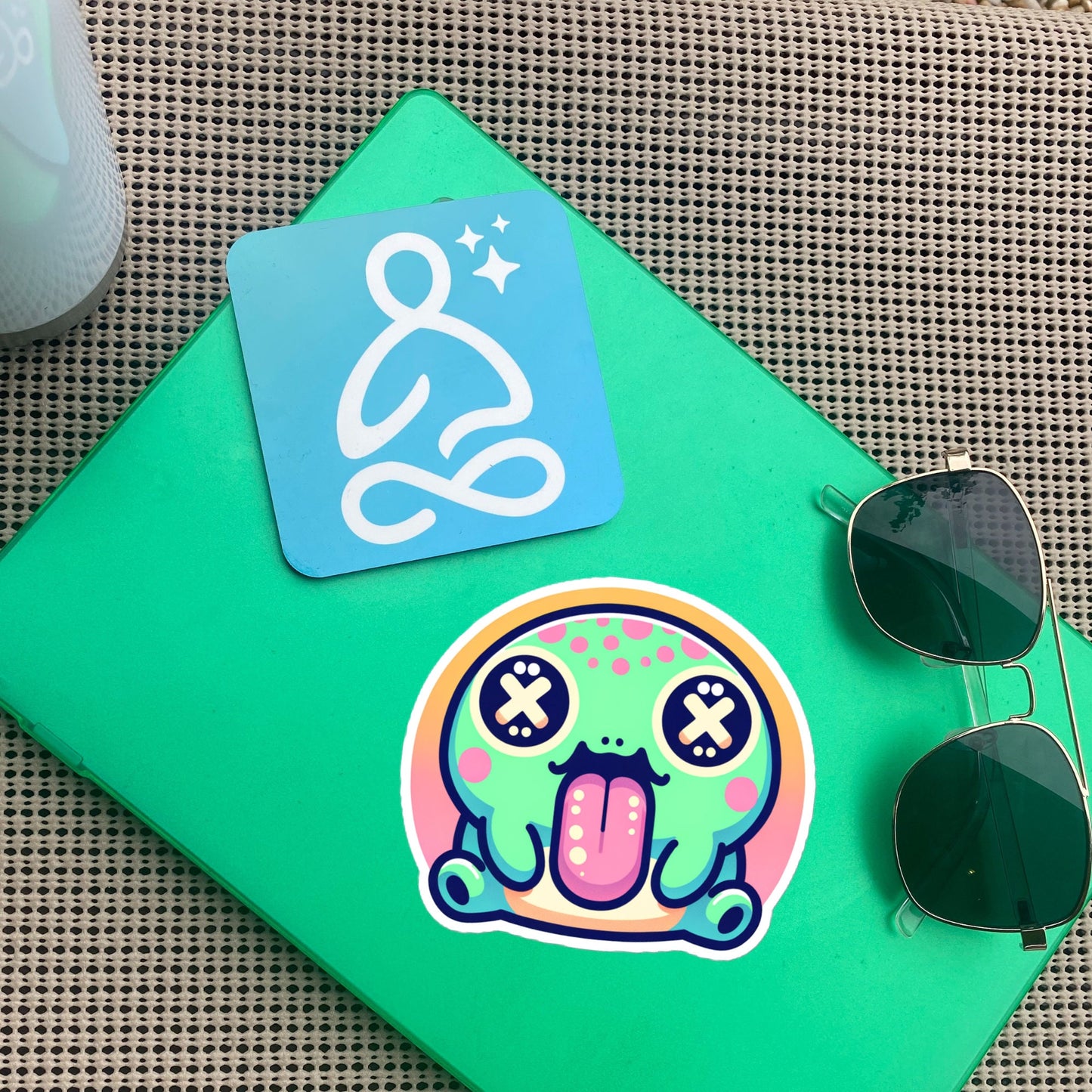 Weirdcore Pastel Goth Grunge Cute River Toad Vinyl Sticker Frog Oddcore Waterproof Sticker, Weird Stuff Unique Gift