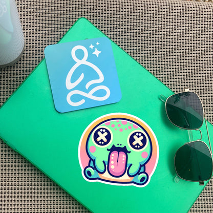 Weirdcore Pastel Goth Grunge Cute River Toad Vinyl Sticker Frog Oddcore Waterproof Sticker, Weird Stuff Unique Gift