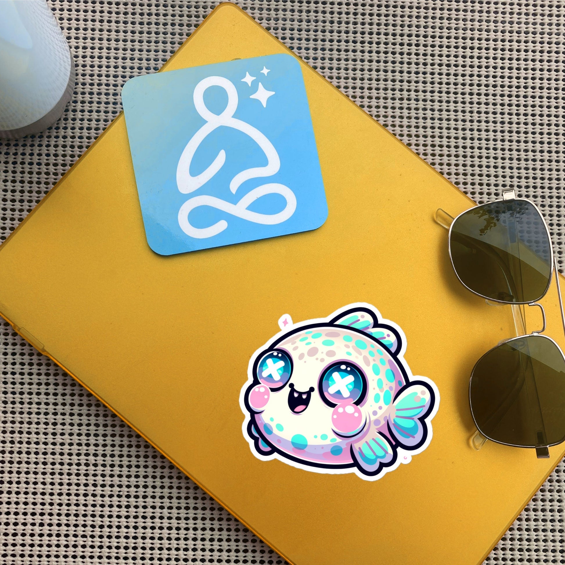 Weirdcore Pastel Goth Grunge Cute Chubby Fish Vinyl Sticker Fish Oddcore Waterproof Sticker, Weird Stuff Unique Gift