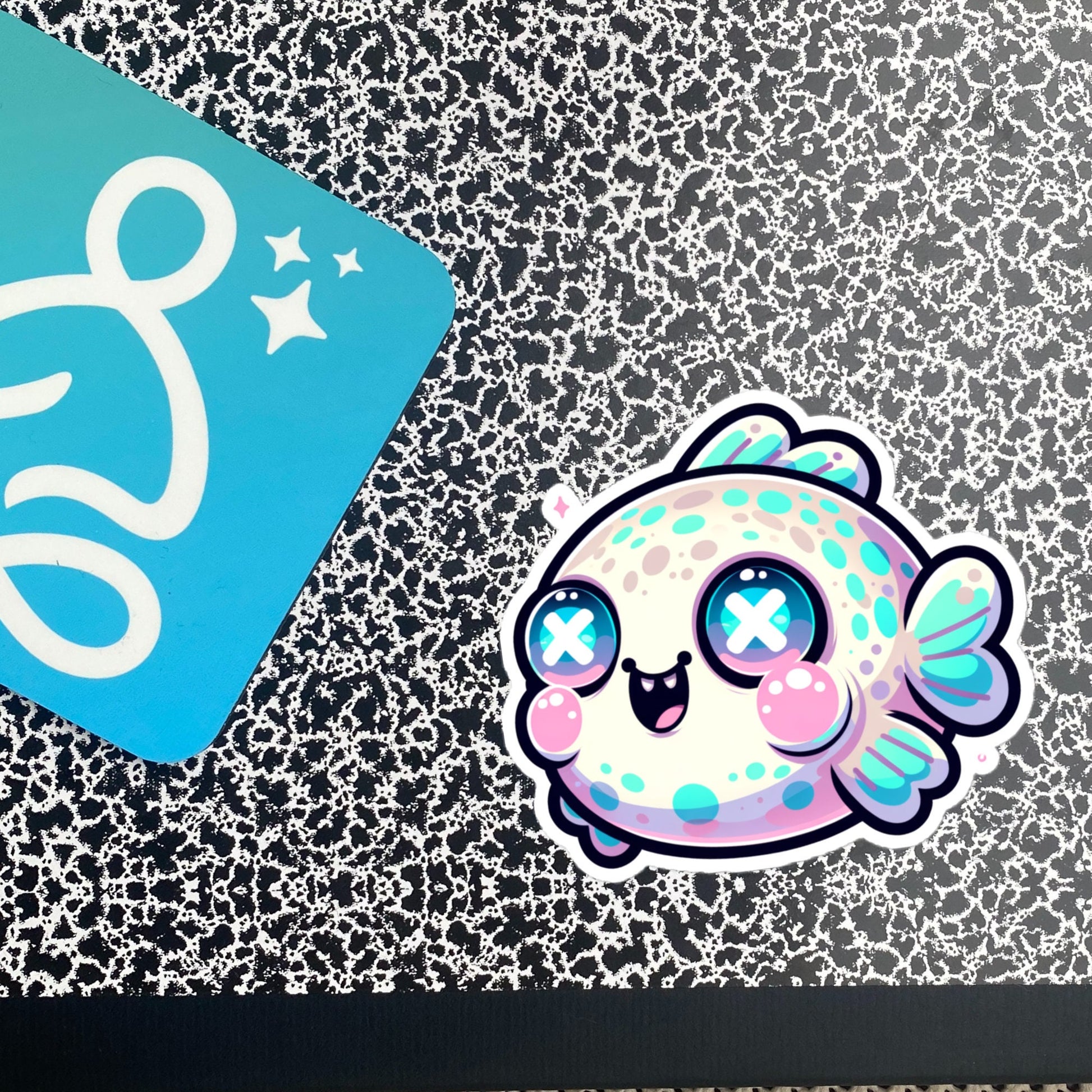 Weirdcore Pastel Goth Grunge Cute Chubby Fish Vinyl Sticker Fish Oddcore Waterproof Sticker, Weird Stuff Unique Gift