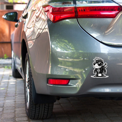 Gothic Grunge Punkrock Cyborg Frog Sticker Vinyl Waterproof Cyberpunk Animal Sticker for Tumblers, Car Bumpers, Books and Crafts