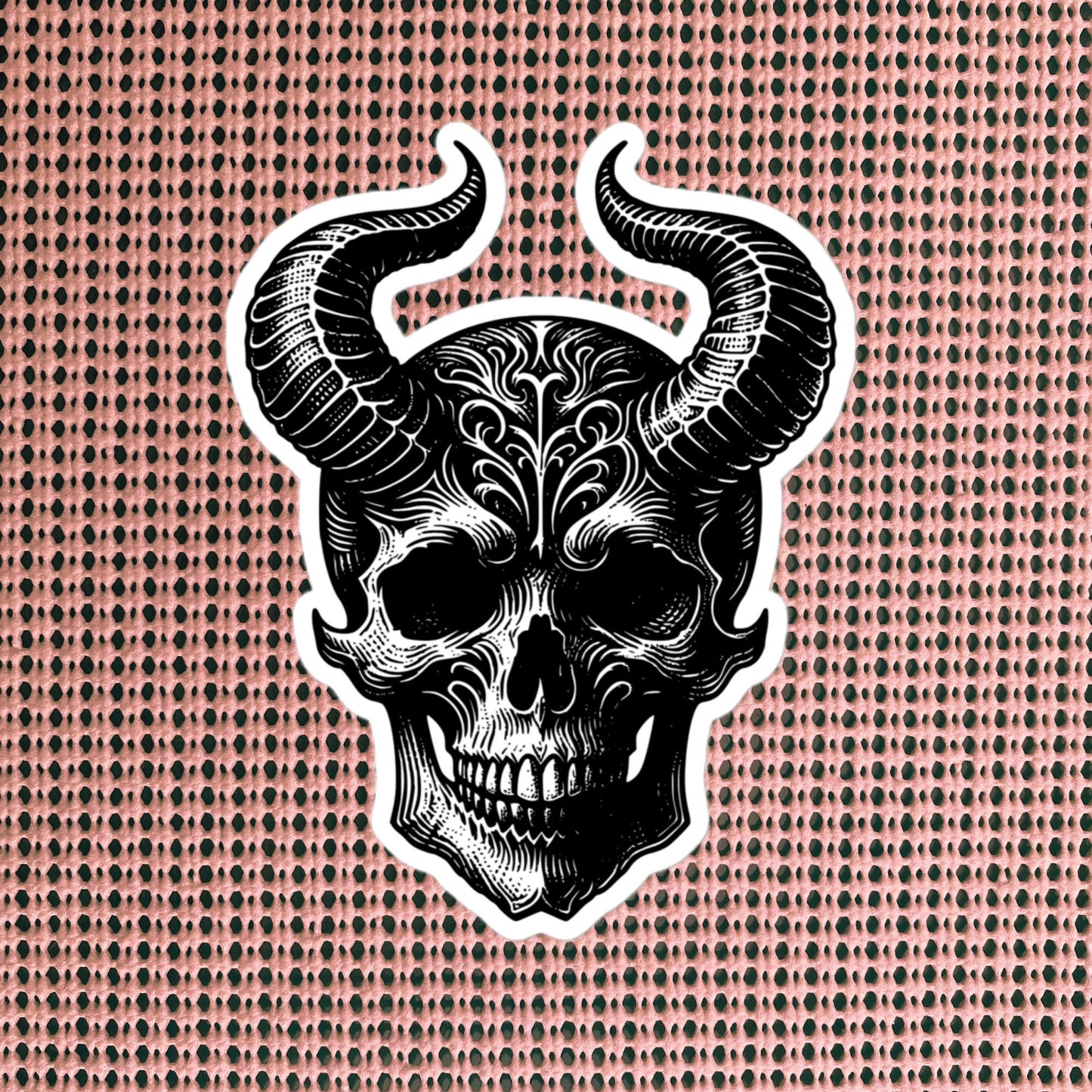 Gothic Dark Aesthetic Horned Skull Sticker Grunge Vinyl Waterproof Sticker for Tumblers, Car Bumpers, Books and Crafts