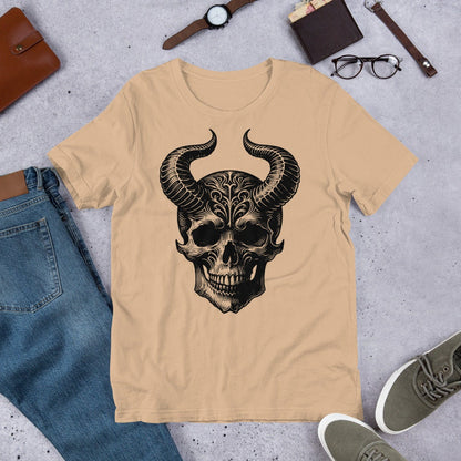 Gothic Grunge Punkrock Horned Skull Shirt Vinyl Waterproof Darkcore T-Shirts for Tumblers, Car Bumpers, Books and Crafts
