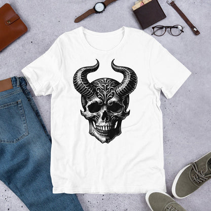 Gothic Grunge Punkrock Horned Skull Shirt Vinyl Waterproof Darkcore T-Shirts for Tumblers, Car Bumpers, Books and Crafts