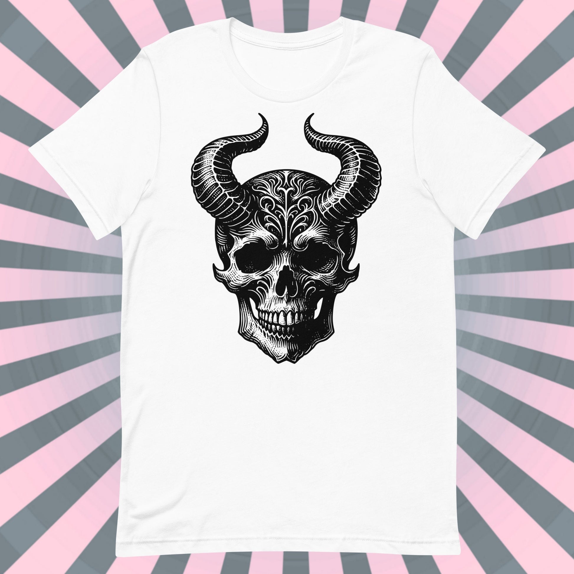 Gothic Grunge Punkrock Horned Skull Shirt Darkcore T-Shirts Unique Gift