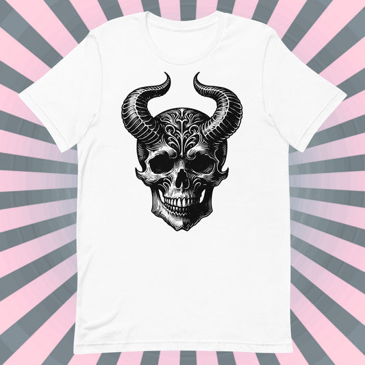 Gothic Grunge Punkrock Horned Skull Shirt Darkcore T-Shirts Unique Gift