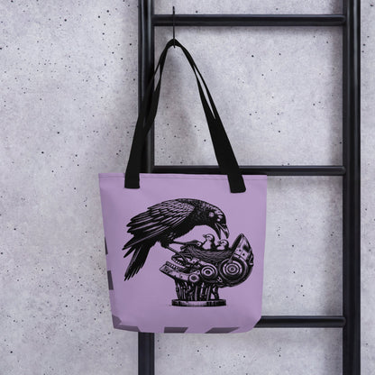 Purple & Black Pastel Goth Grunge Punk Raven Nest Robot Tote Bag Animal vs Tech Gothic DreamSage Tote Bag
