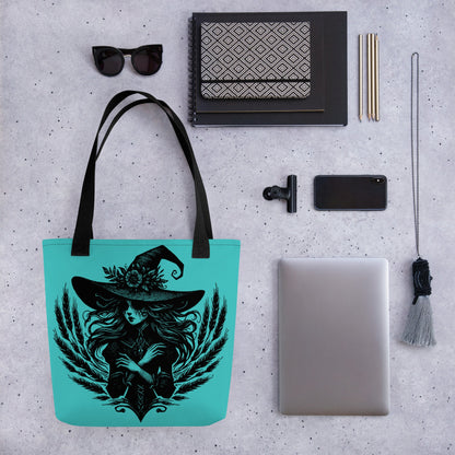AQUA Gothic Grunge Pastel Goth Wheat Witch Tote Bag, Ventcore Darkcore Weird Stuff Dark Aesthetic Halloween Tote Bag
